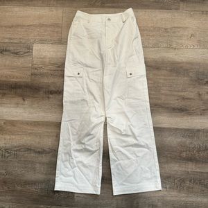 Princess Polly Wide Leg White Jeans Size 2